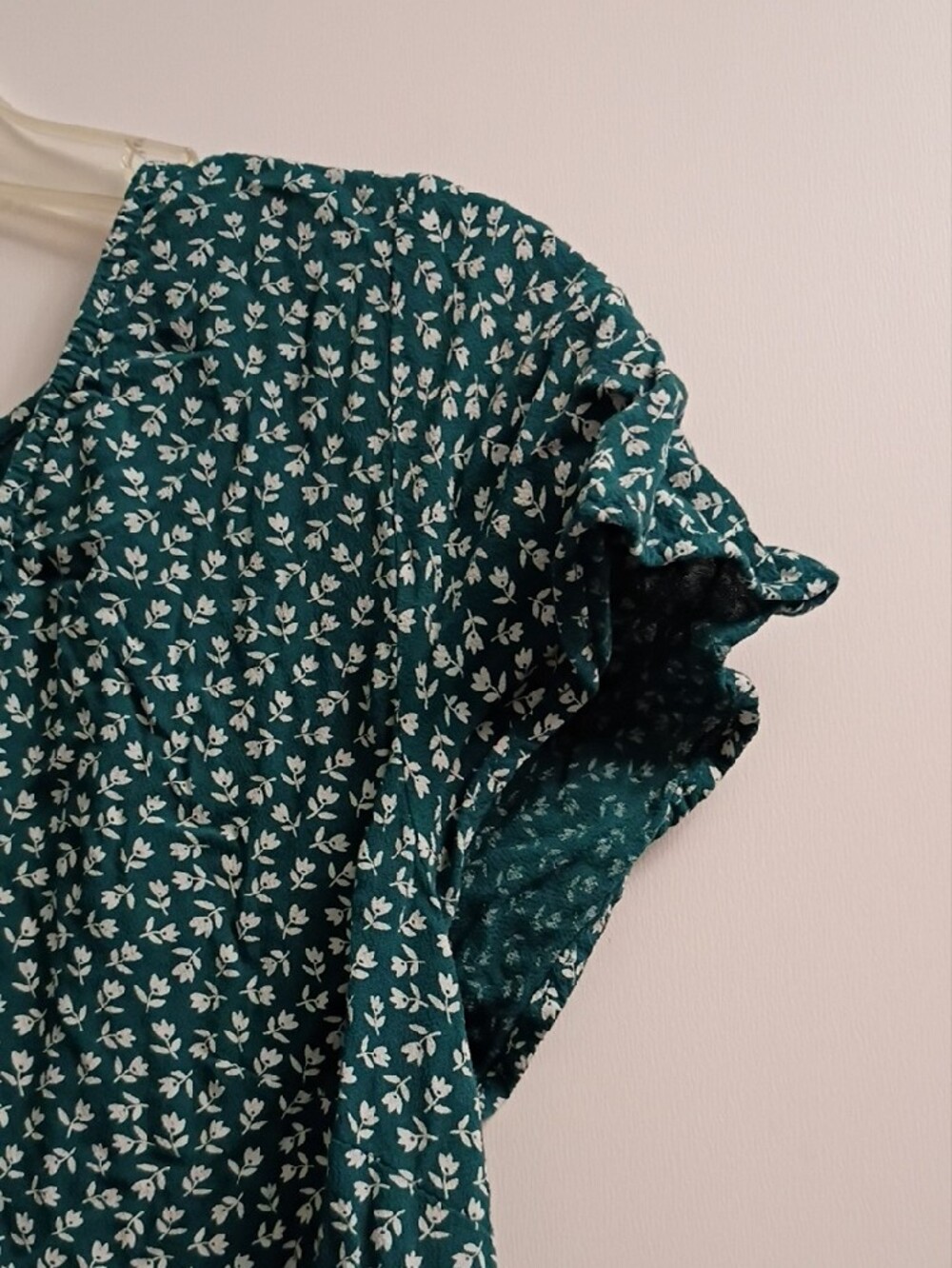 American Eagle Outfitters Teal Floral Tiered Dress - Picture 5 of 9